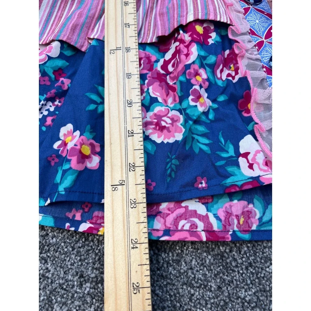 Wildflowers Matilda Jane Mixed Print Velvet Floral Tiered Tunic Dress Girls 10